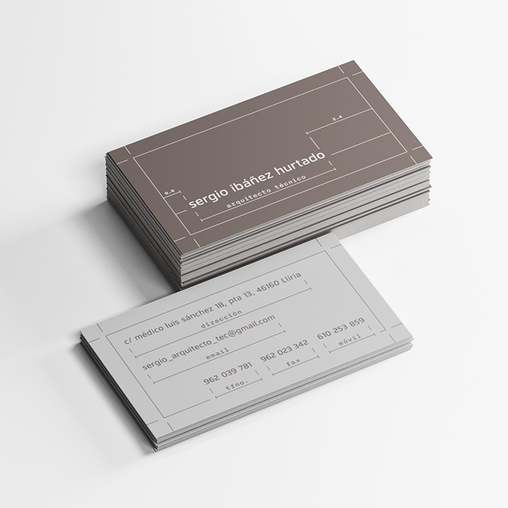 Diseño gráfico de tarjeta visita para arquitecto