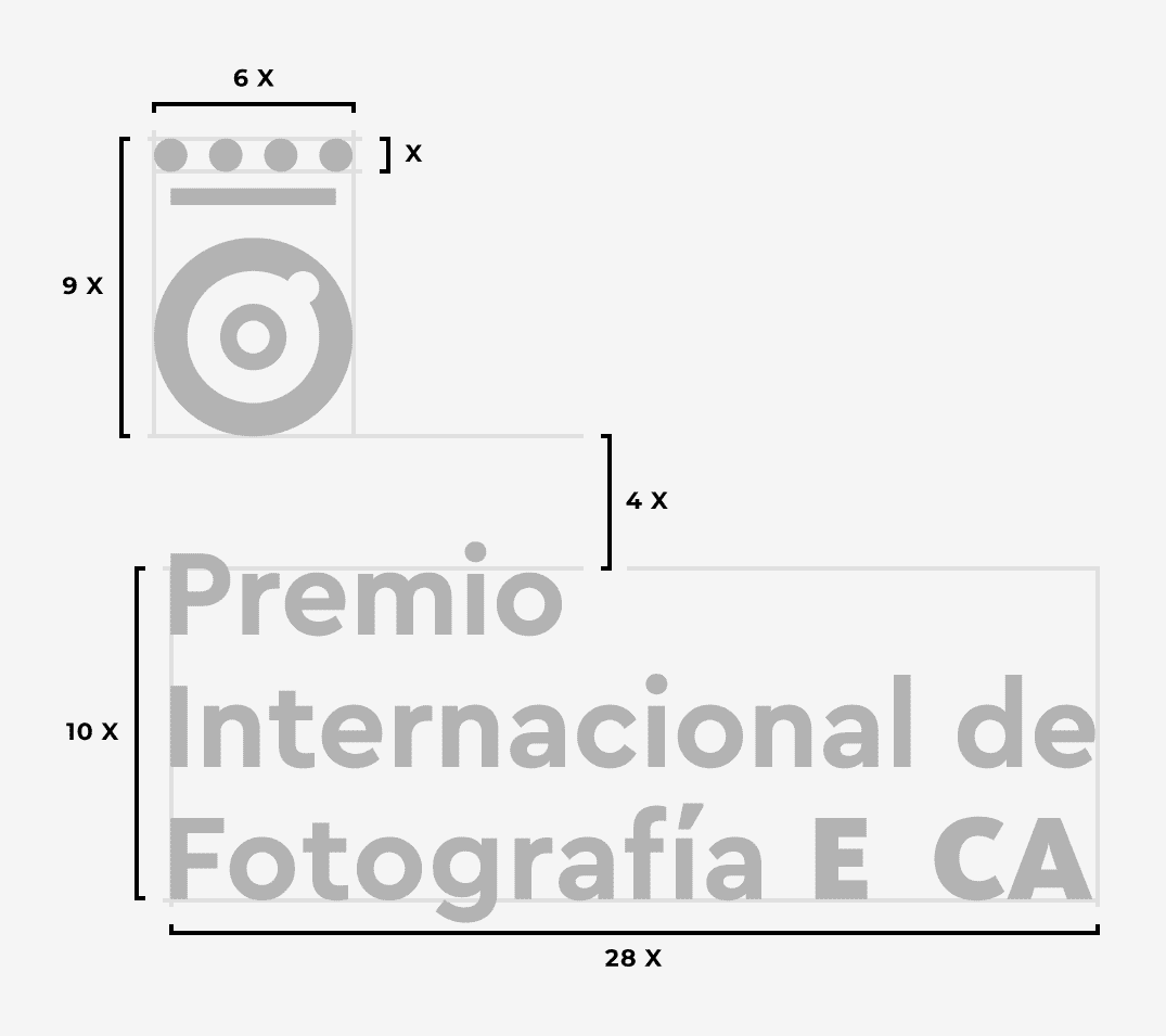 Cuadrícula de construcción del logotipo fotográfico para el E CA